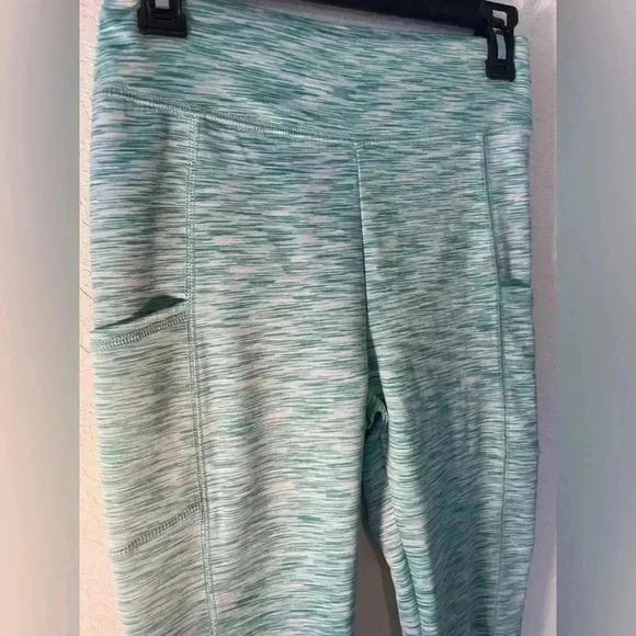 J CREW Blue and Green Abstract Striped Capri Leggings With Pockets Size Small - Picture 3 of 7